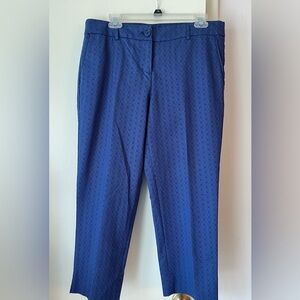 Hilary Radley Blue geometric capri pants, Size 10 NWOT